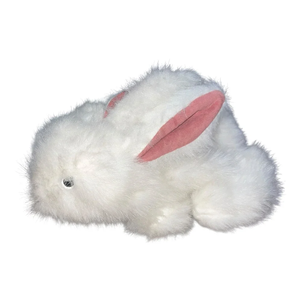 Folkmanis Furry Folk Puppets White Rabbit Hand Puppet Vintage Plush Bunny‎ USA
